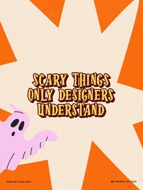 Happy Halloween from your friendly neighborhood designer.🎃 Drop a 👻 if any of this sounds way too familiar, or share your own designer nightmare below. 
.
.
#graphicdesign #designerlife #designhumor #branddesigner #creativecommunity #designersofinstagram #creativelife #brandingdesign #creativeprocess #brandingstudio #designersbelike #digitaldesigner #adobeillustrator #creativechaos #creativeentrepreneur #halloweendesign  #halloween #halloweenmemes #clienthorrorstories #designernightmare